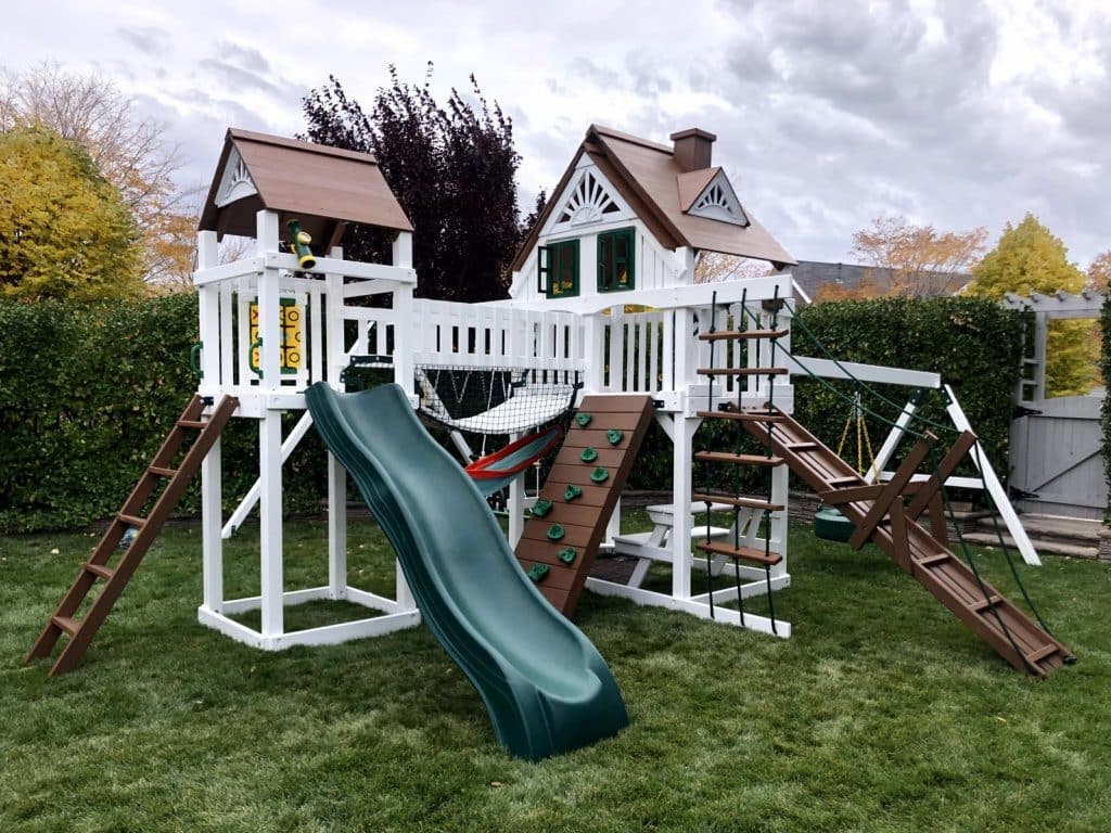 Completed playset assembly by Utah Playset Builders
